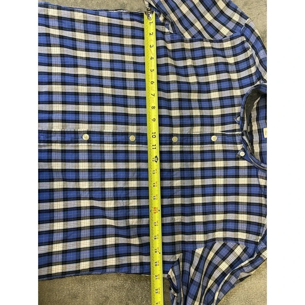 J.Crew Men Plaid Tailored Fit Long Sleeve Button-Down Shirt Blue Size M